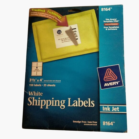 Avery 8164 White Shipping Labels Inkjet 3 X 4 Inch 119 Stickers - Picture 5 of 9